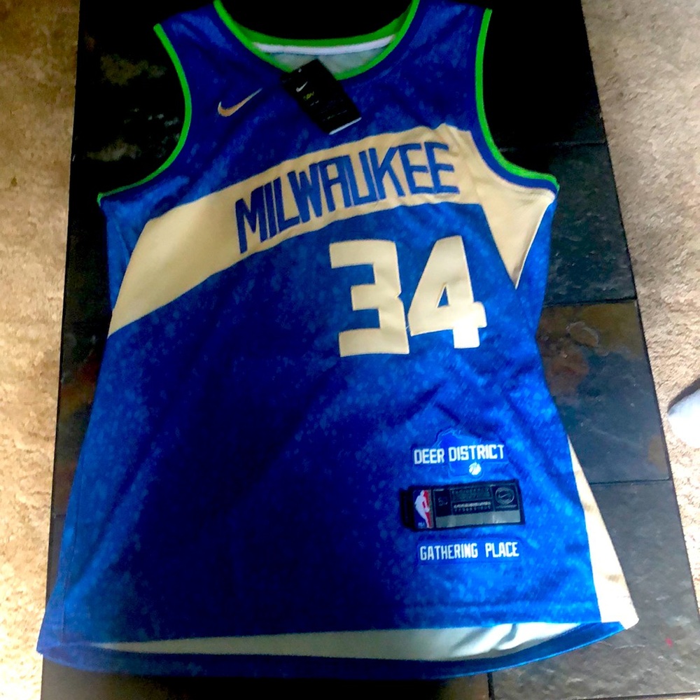 Nike Blue and Green NBA Jersey